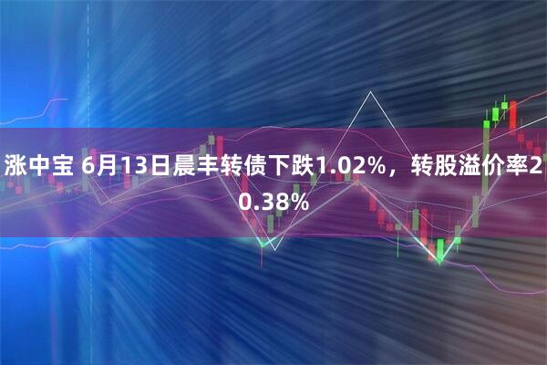 涨中宝 6月13日晨丰转债下跌1.02%，转股溢价率20.38%